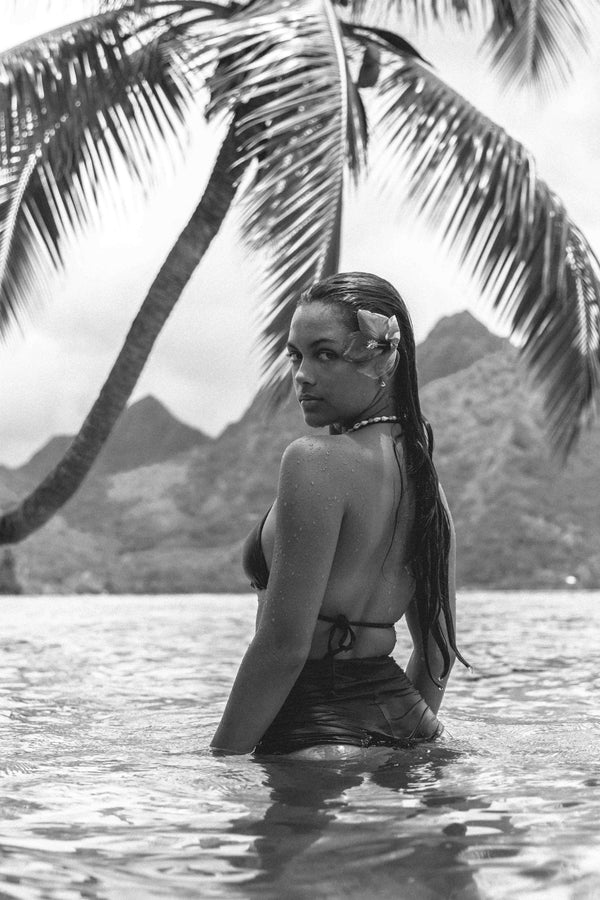 Haut de maillot de bain - Triangle - Noir