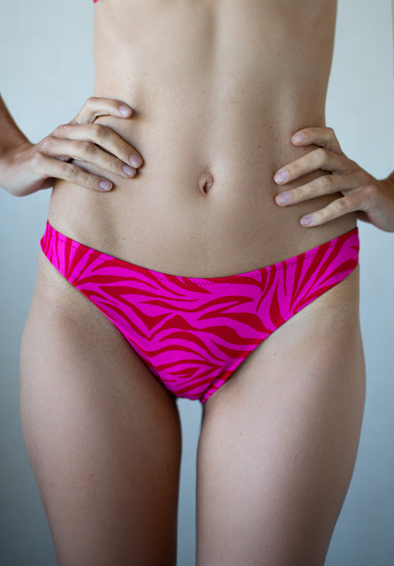 Bas de maillot de bain menstruel - taille basse - Red Zebra