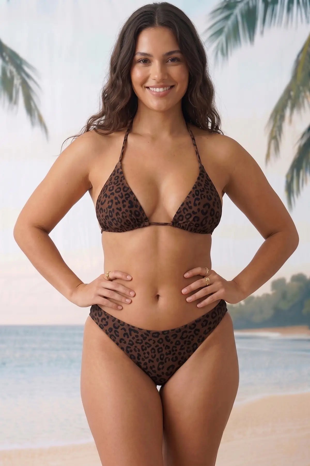 Bas de Maillot de Bain Menstruel Taille Basse Léopard