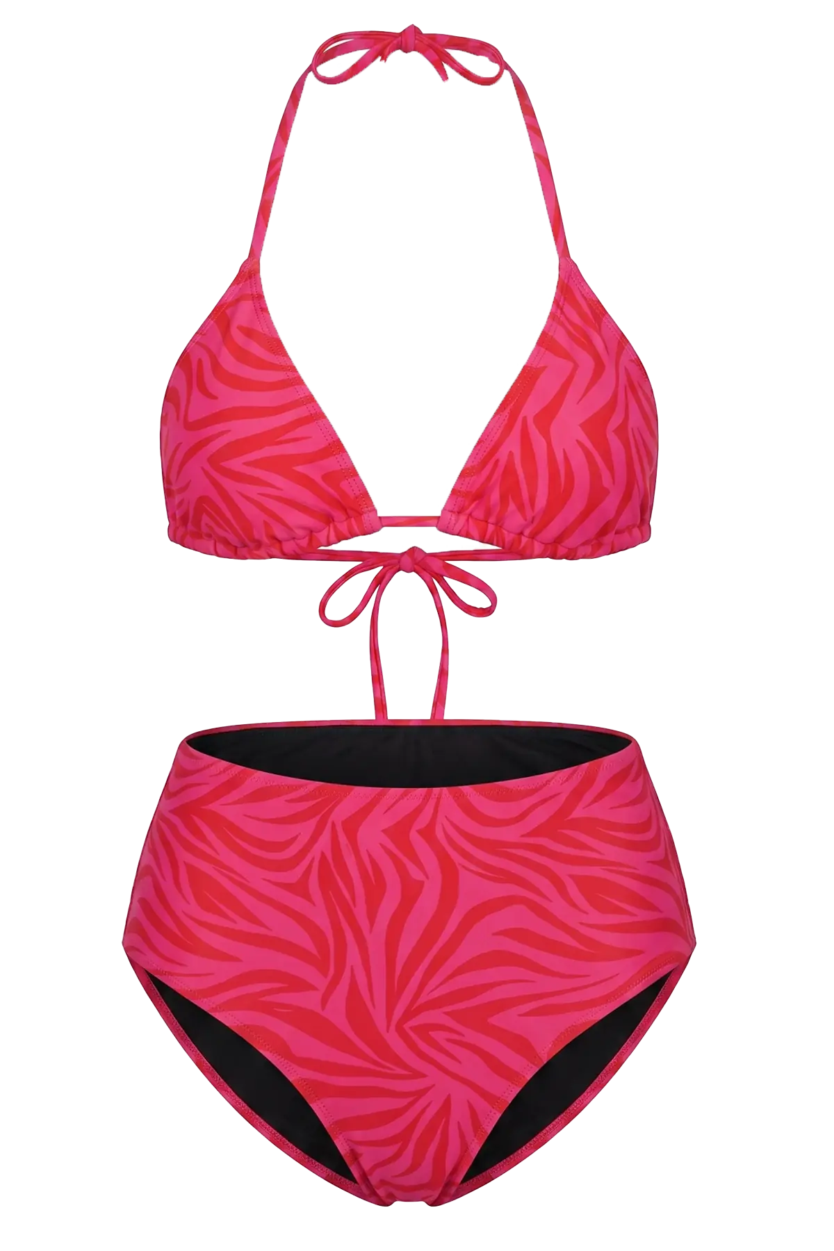 Bas de Maillot de Bain Menstruel Taille Haute Red Zébra