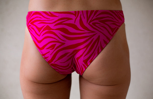 Bas de maillot de bain menstruel - taille basse - Red Zebra