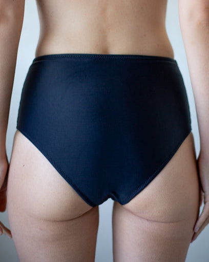 Bas de maillot de bain menstruel - taille haute - noir