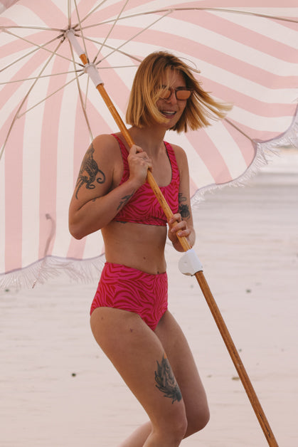 Bas de maillot de bain menstruel - taille haute - Red Zébra